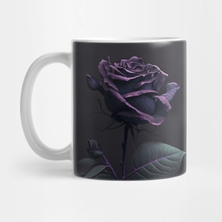 Dark Purple Rose on Dark Background Mug